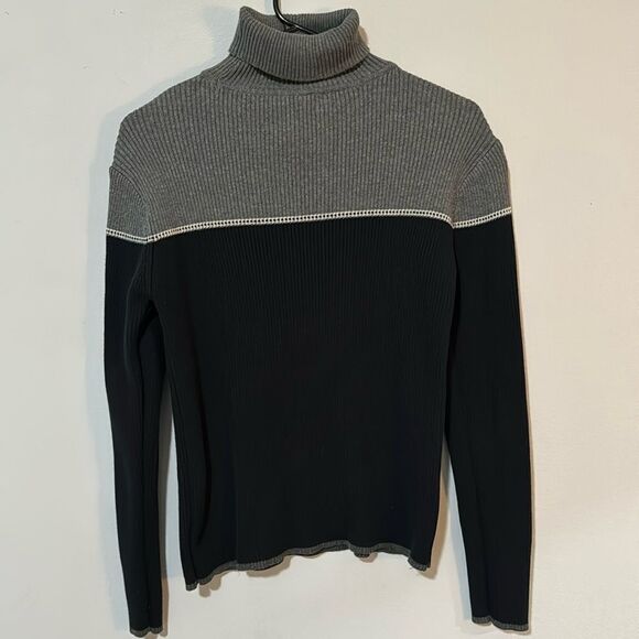 GAP Vintage 1999 Stripe Monochrome Turtleneck Sweater L - Picture 1 of 9
